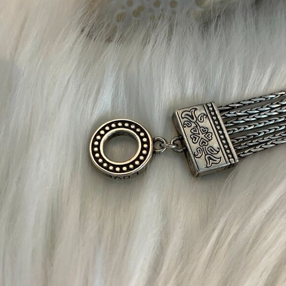 BRIGHTON VINTAGE MULTI-STRAND SILVERPLATED FLORAL BRACELET - Picture 5 of 10